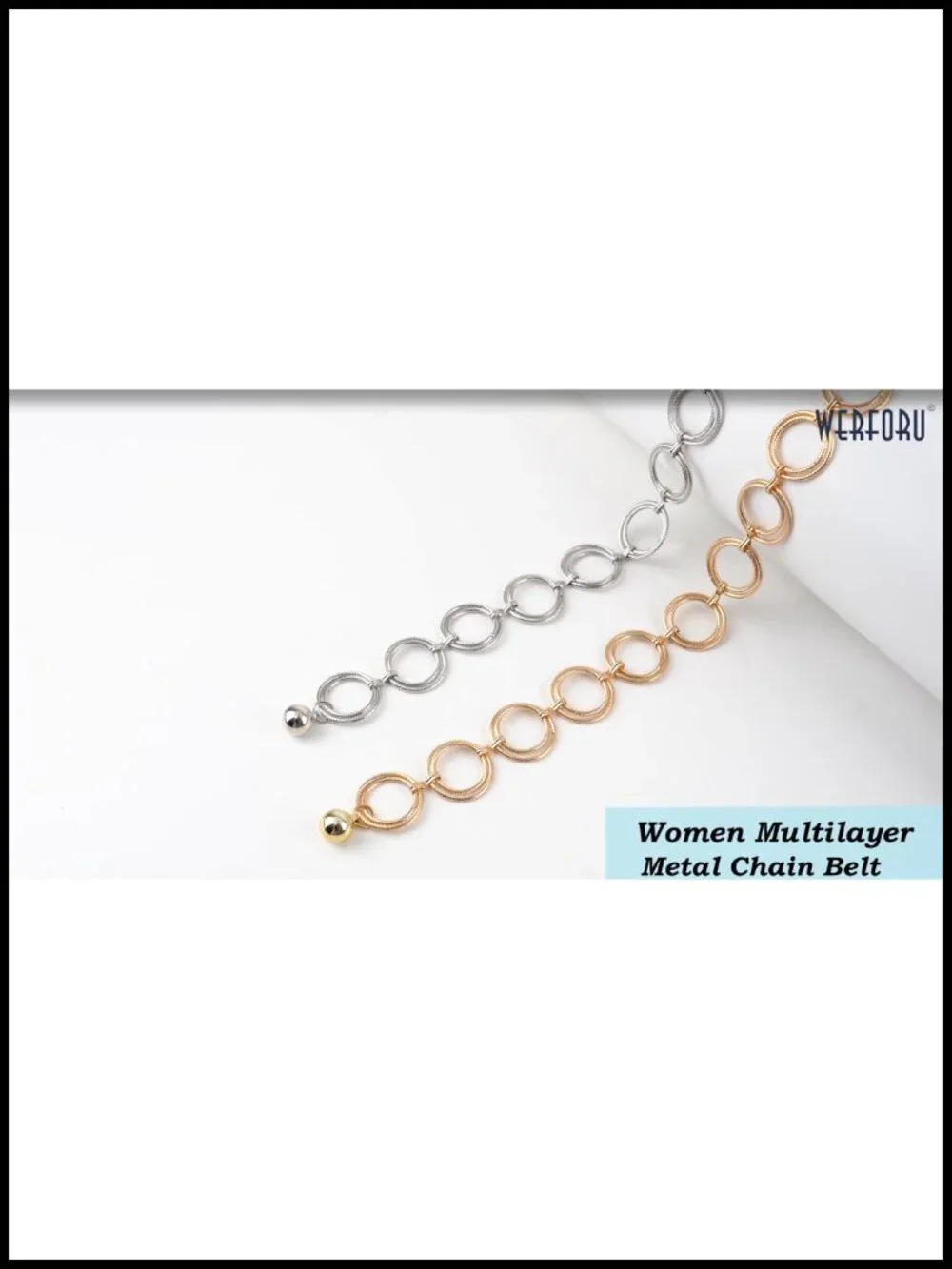 Multilayer Gold Silver Metal Link Body Chain Belt Ladies Waist Chain Belts